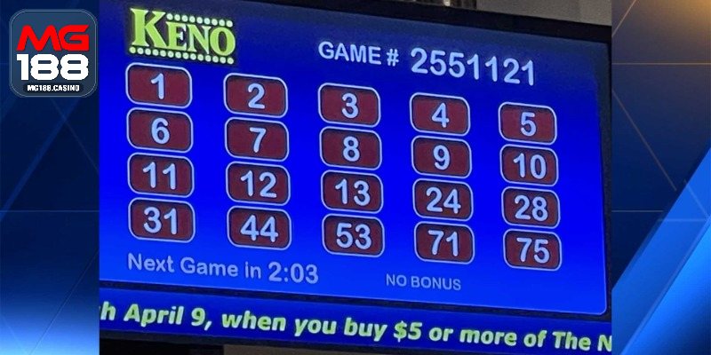 Hình thức cược Keno thường gặp