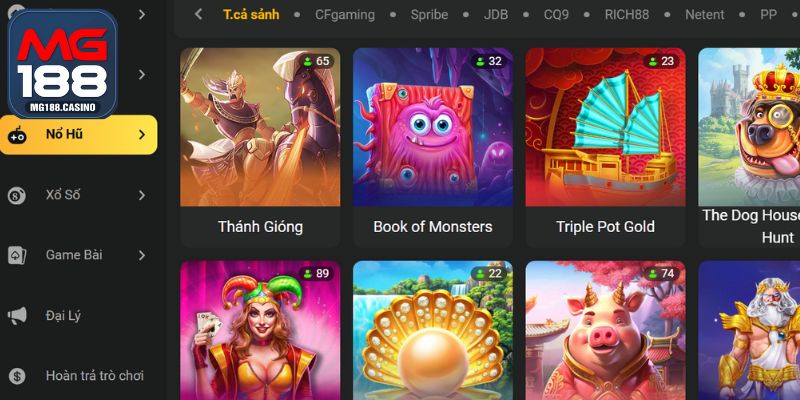 Nổ Hũ Đổi Thưởng MG188 Sở Hữu Danh Mục Game Siêu Chất